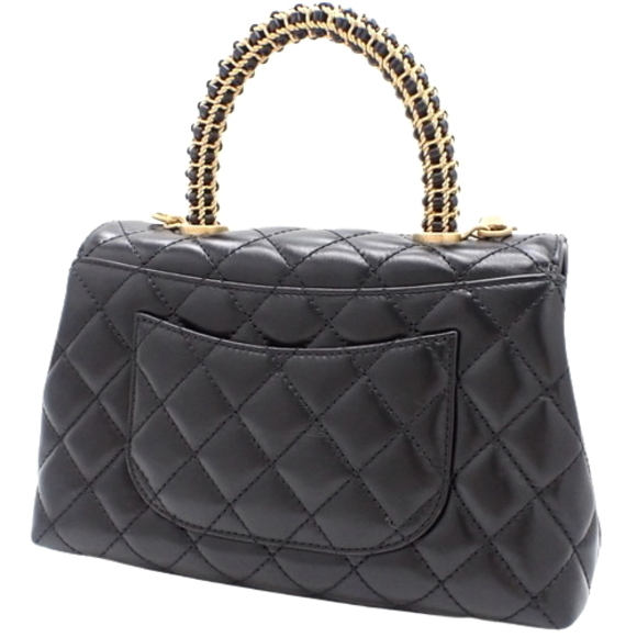 Chanel Handle Black Matelasse Bag Coco Leather - Picture 1 of 6